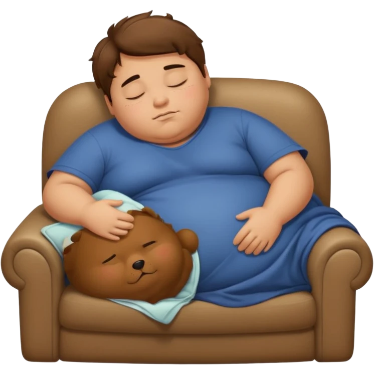 a lazy fat boy sleeping on a sofa emoji