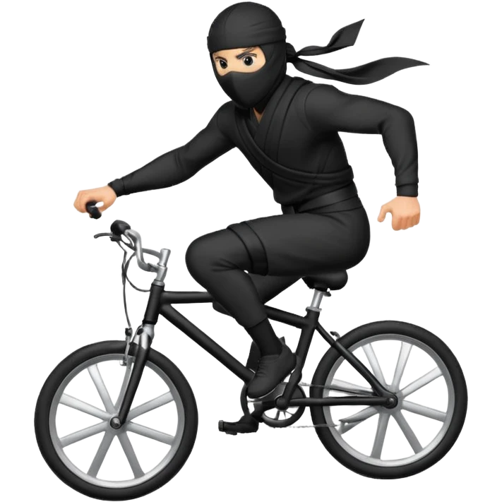 NInja with bicycle emoji