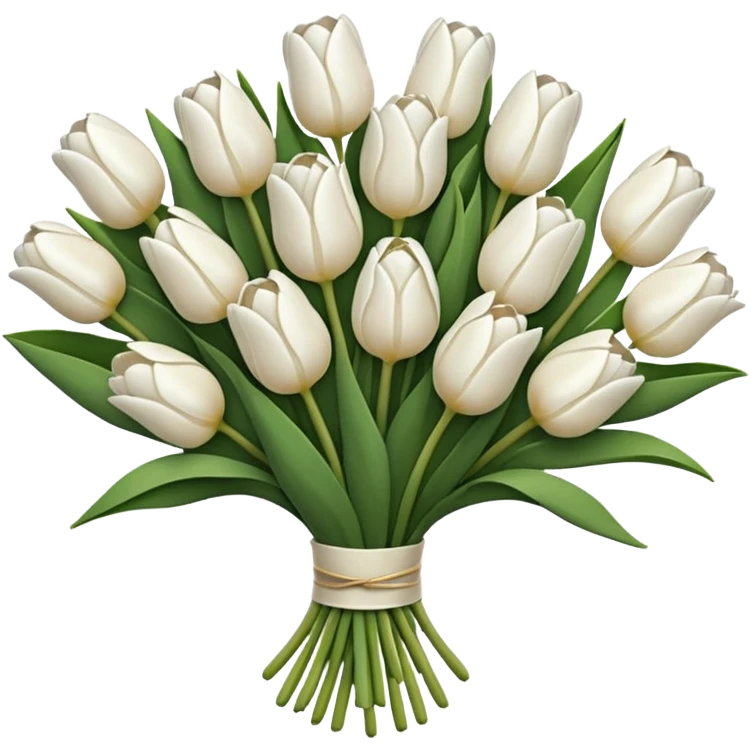 white tulip bouquet  emoji
