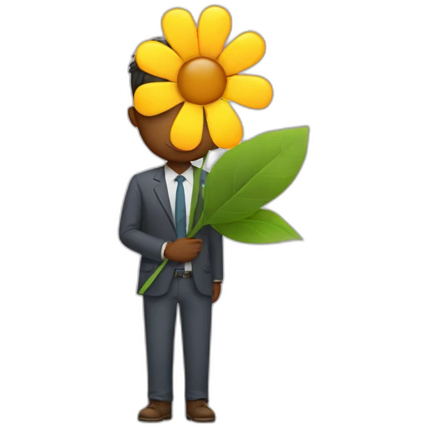 A man with a flower emoji