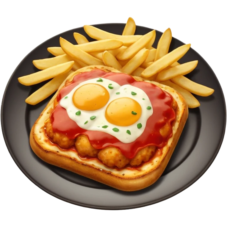 Chicken parmigiana with chips emoji