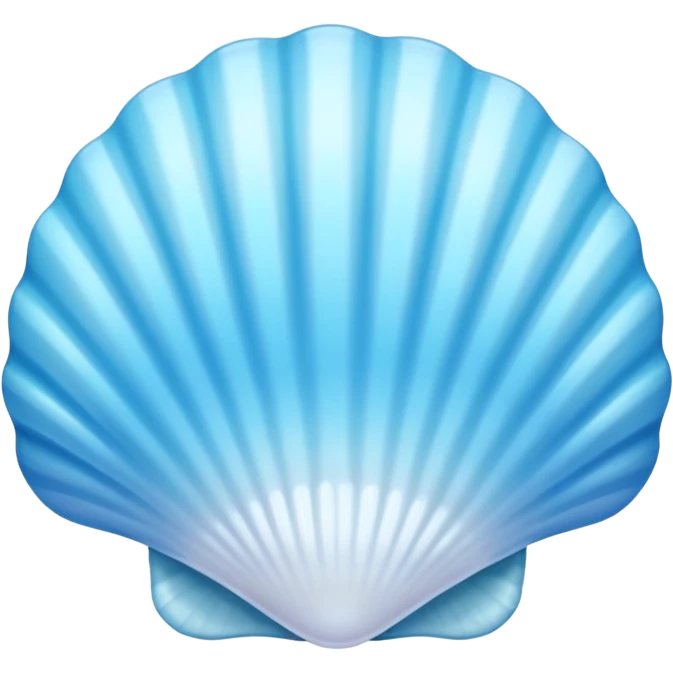 Light blue seashell emoji, pearl texture, soft gradient, smooth curves, glossy finish emoji