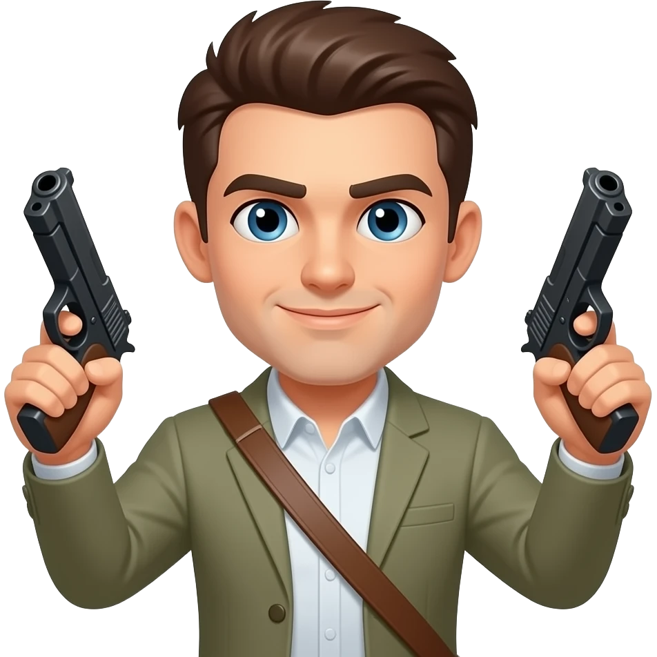 Un emoji con pistolas emoji