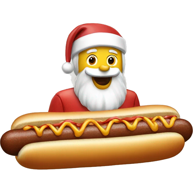 Santa eating hotdog emoji