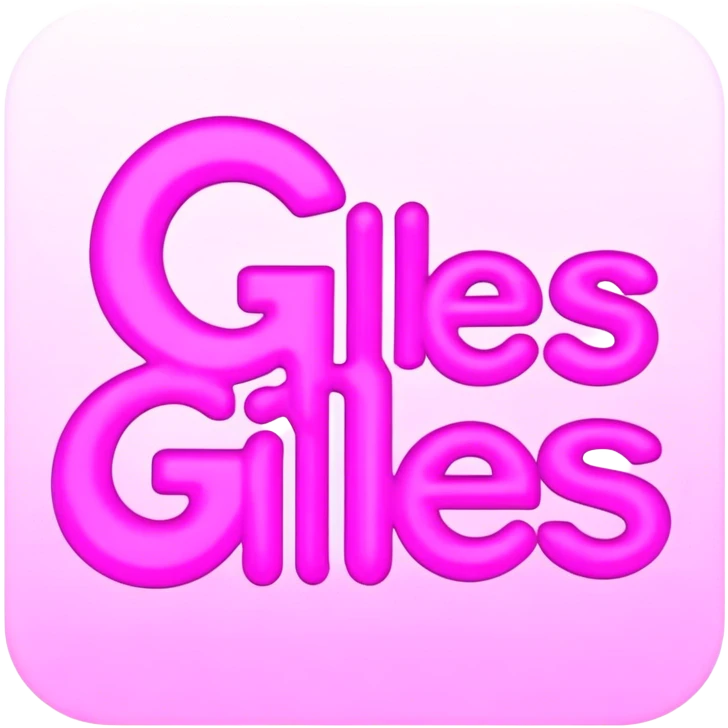 Pink neon sign with the word Giles emoji