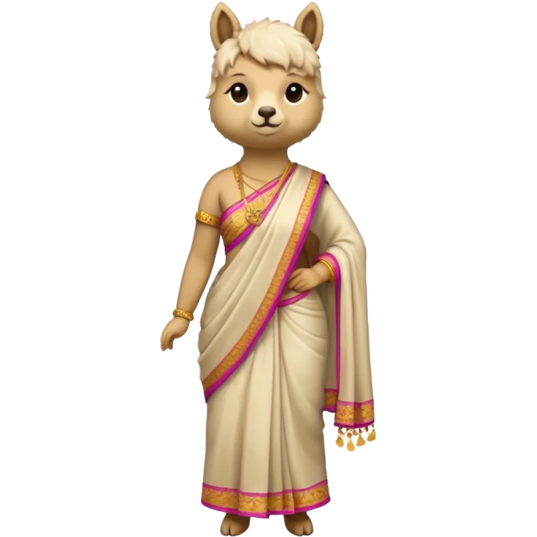 saree wearing alpaca emoji