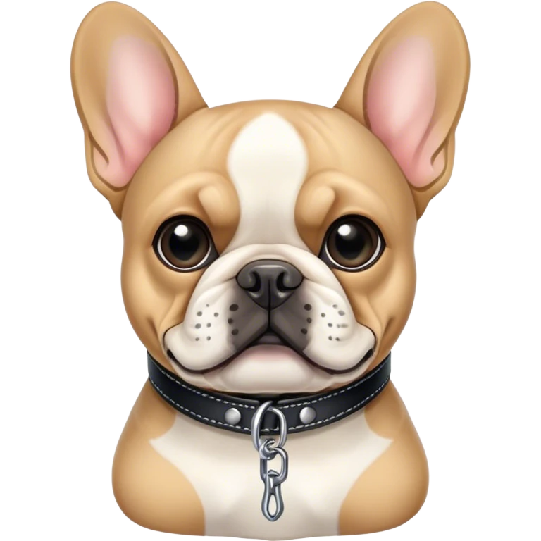 French Bulldog in black leather with whip emoji