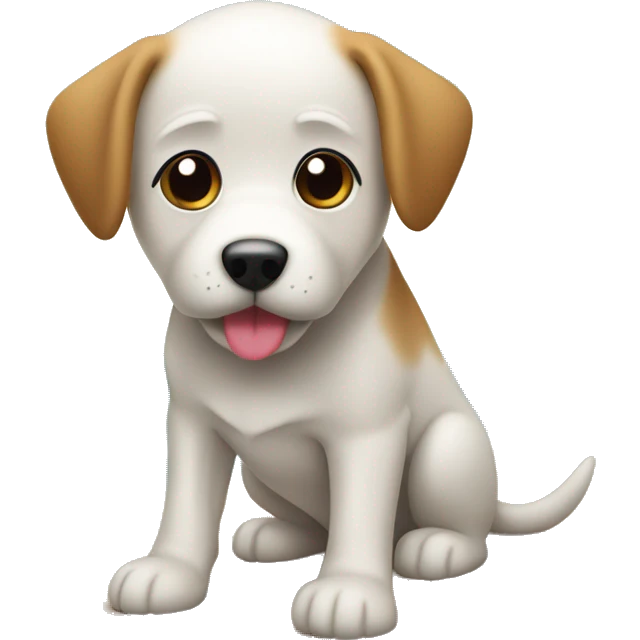 Chien dans une maison sur la plage emoji