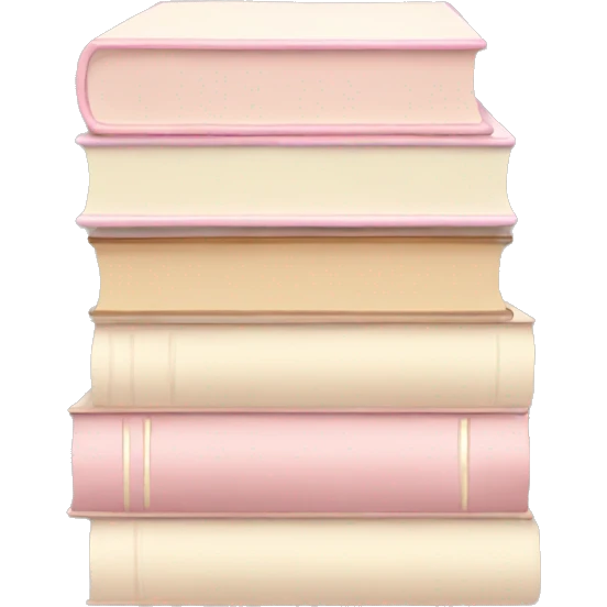 aesthetic book stack beige and light pink emoji
