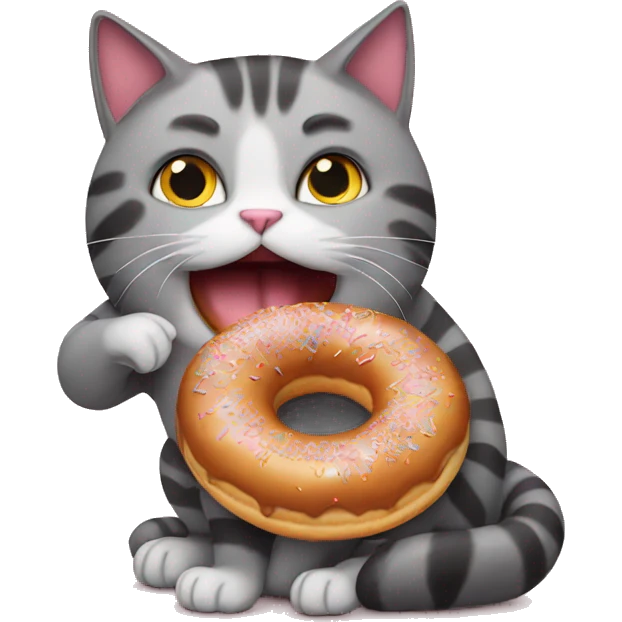 cat eating donut emoji