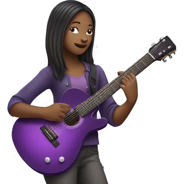girl playing purple guitar emoji