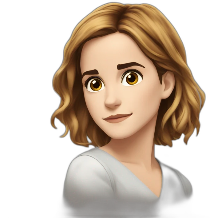Emma Watson glancing and looking up emoji