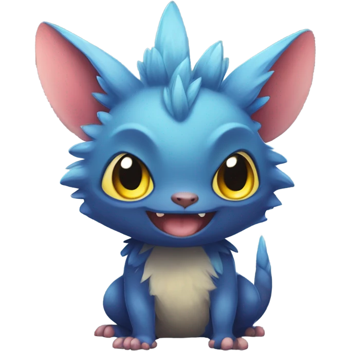 Colorful cute adorable cool furry anthropomorphic painted Fakémon-Pokémon-Trico-Vernid-creature emoji
