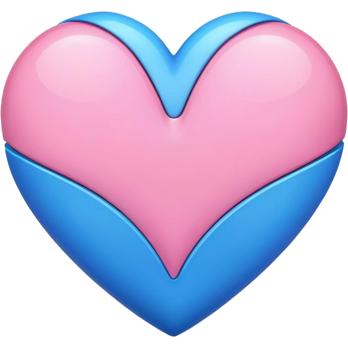 a pink and blue heart combined, split down the middle emoji