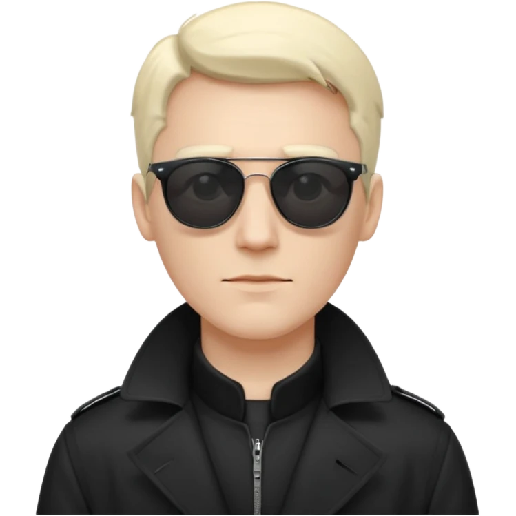 white man in black trenchcoat and matrix sunglasses emoji