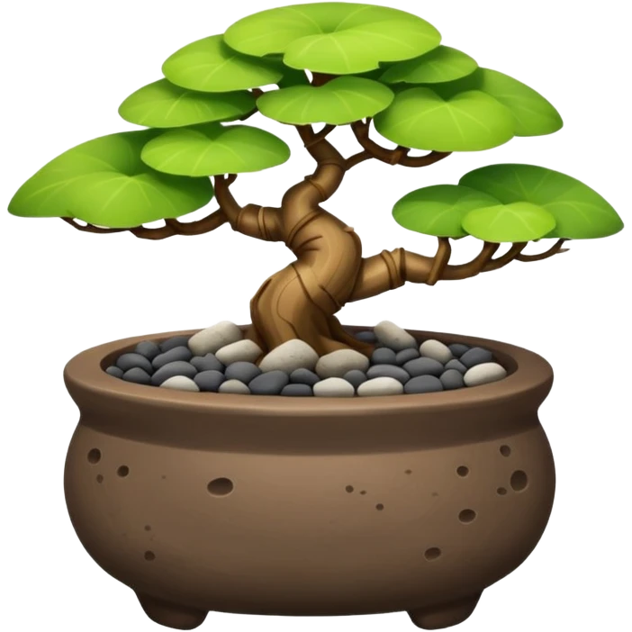 Shallow dark Pebbles Flintstones bonsai pot only  emoji