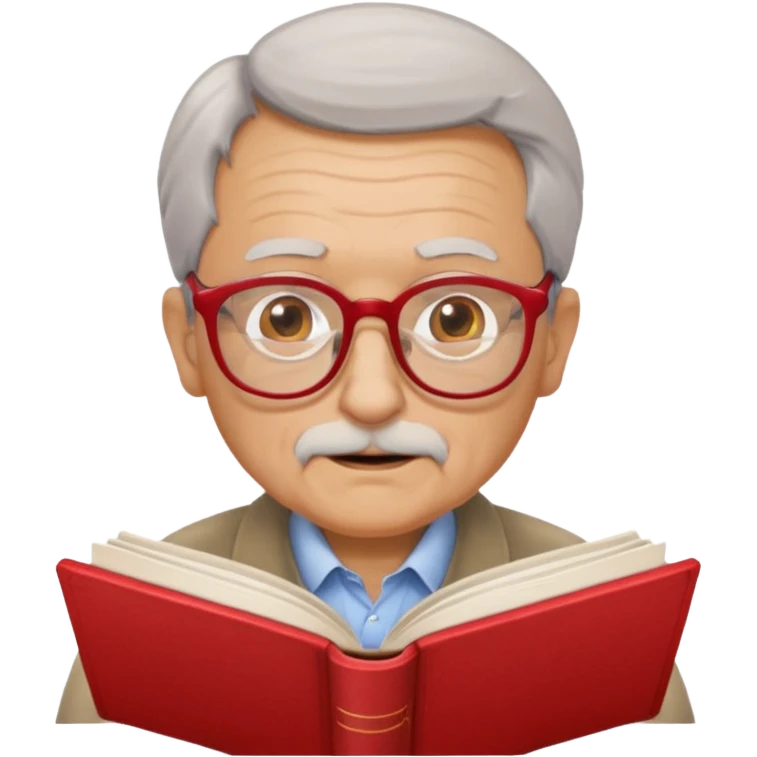 old man red glasses reading a book  emoji