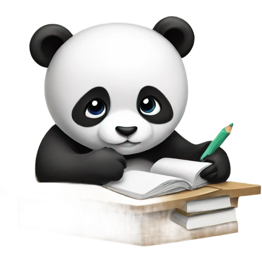 panda doing homework  emoji