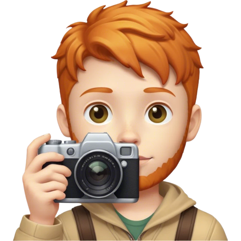 ginger boy with camera emoji
