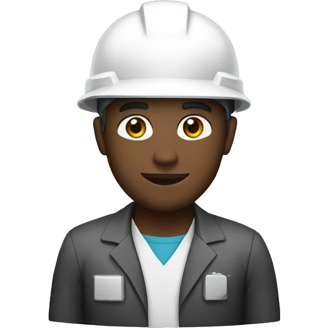 black engineer with white helmet emoji