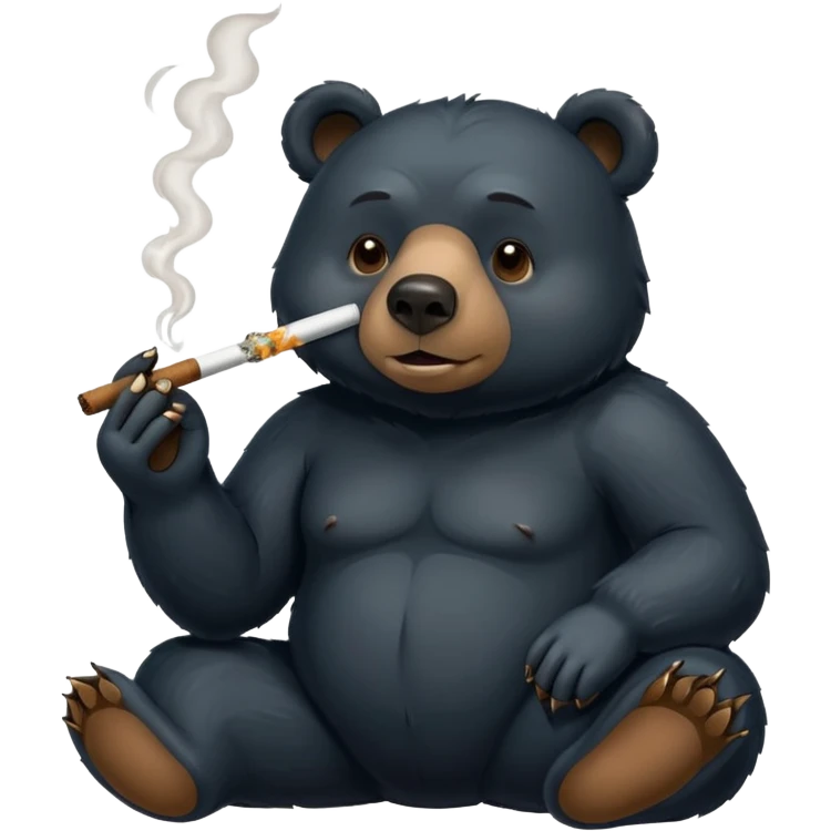 Black bear smoking joint emoji