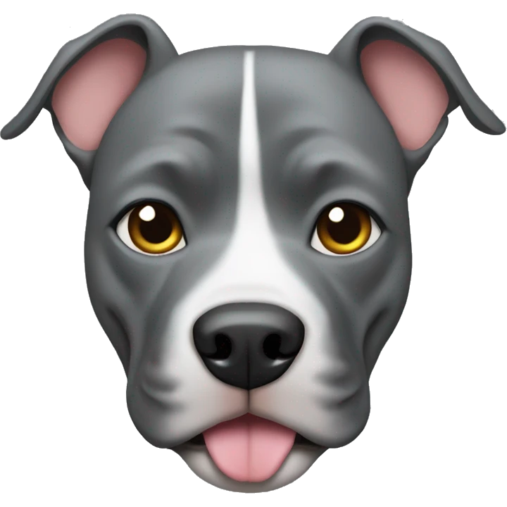 Grey pitbull face with an underbit emoji