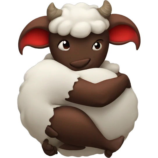 Devil hugging sheep  emoji