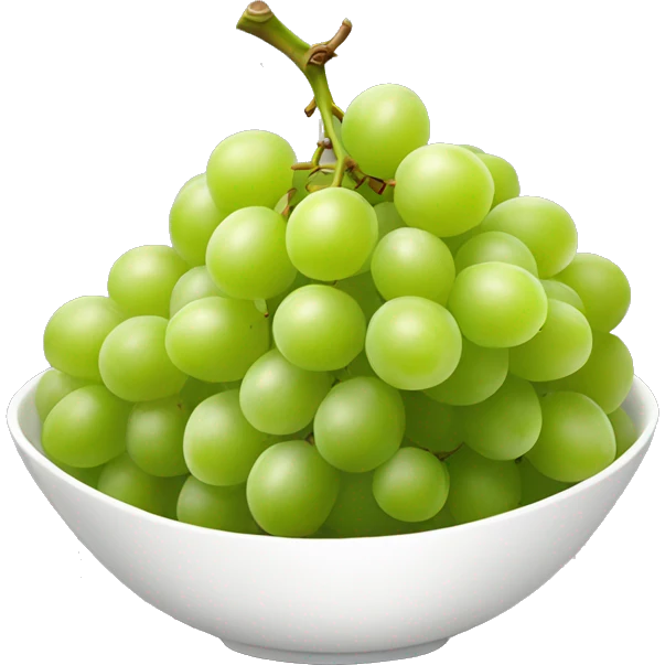 bowl of green Grapes in white bowl emoji