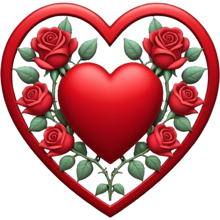 heart with gothic roses emoji