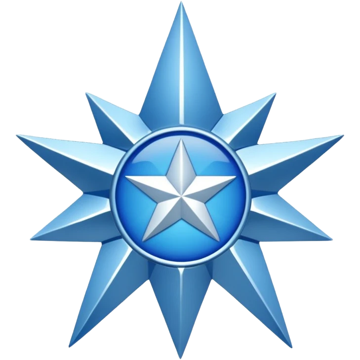 blue verified symbol with white tick in center, 12 corner shape emoji
