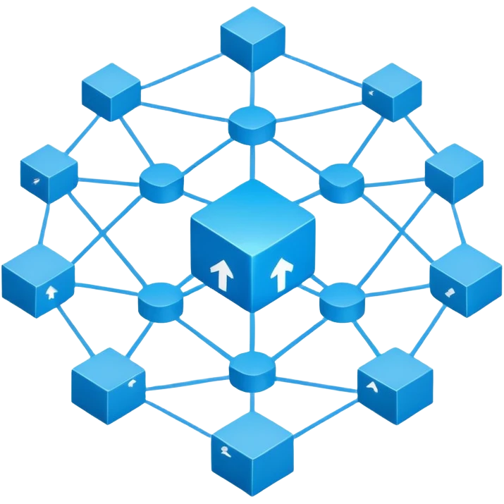 circular network with packages as nodes at intersections emoji