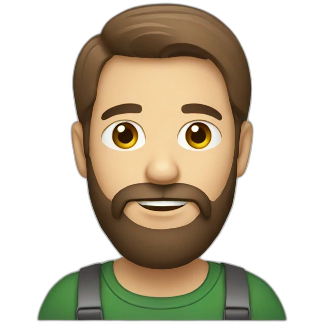 bearded man holding a coffee cup emoji