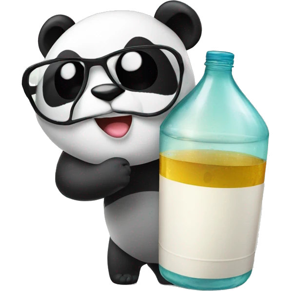 Panda con lentes de botella emoji