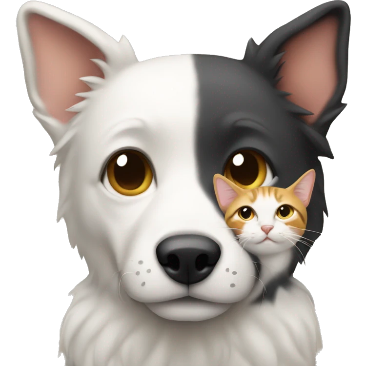 Dog with a cat emoji