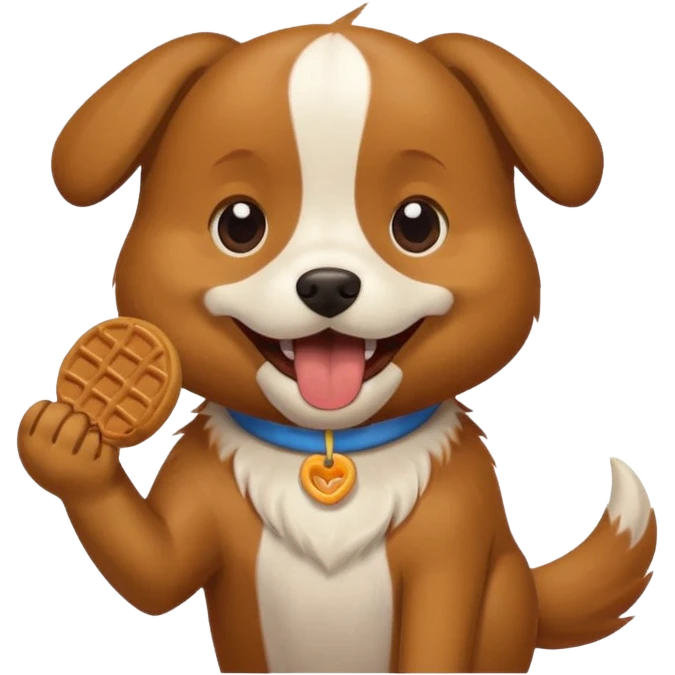 dog eating dog treat emoji