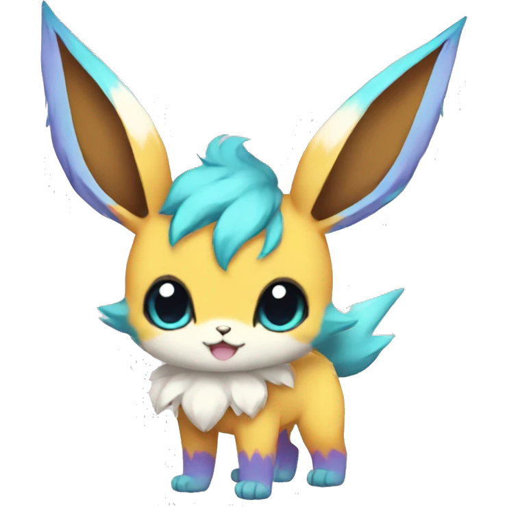 Colorful Kawaii Eeveelution-Cute-Pokémon-fusion full body emoji