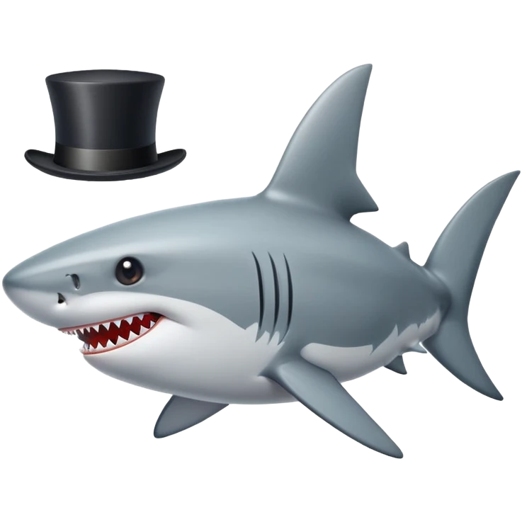 Shark eating a top hat emoji