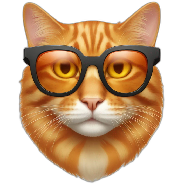 orange cat with bionic sunglasses emoji