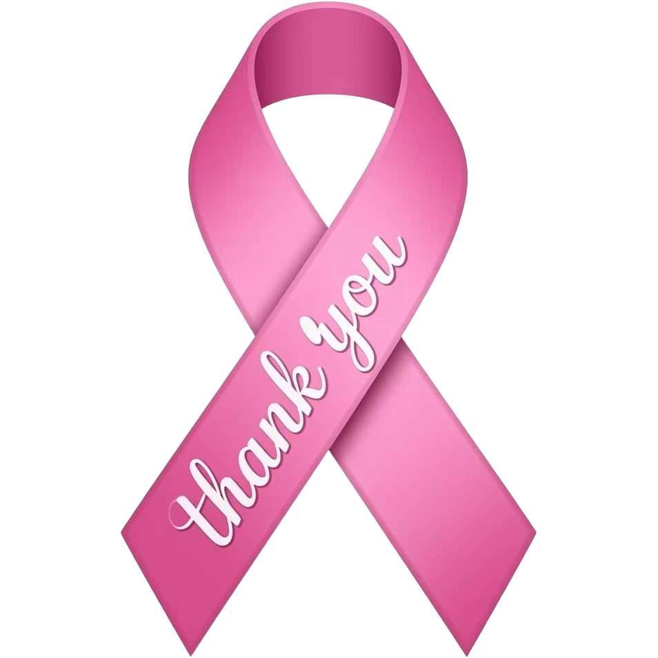 Lazo rosa de cáncer de seno y q diga gracias emoji
