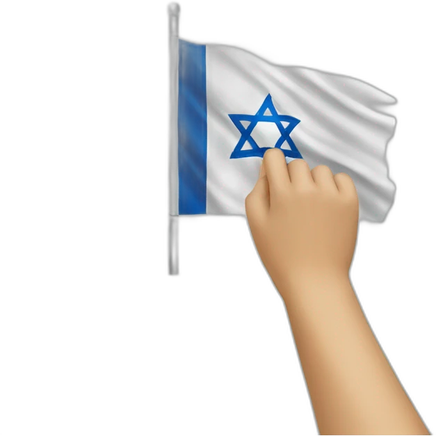 Hand holding Israeli flag emoji