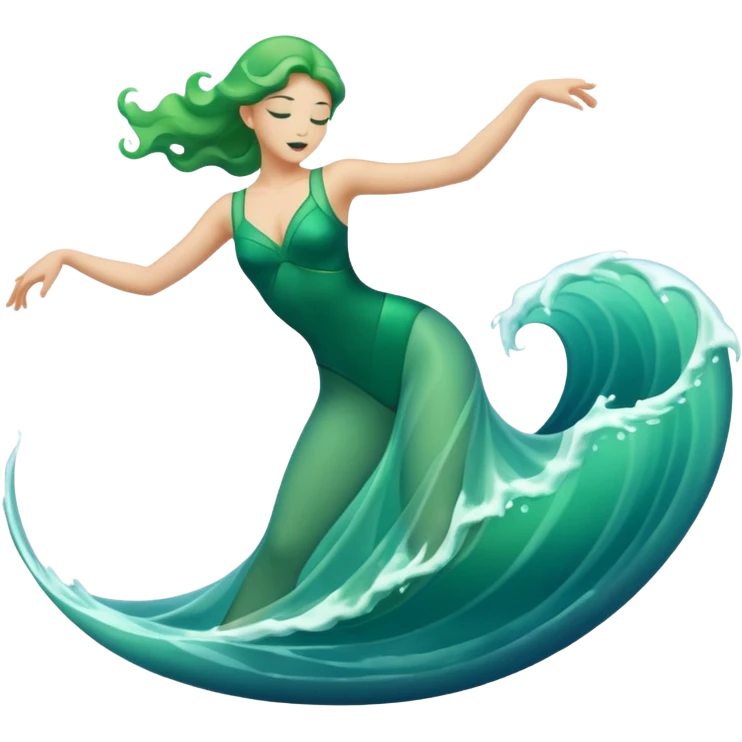 green wave dancer emoji