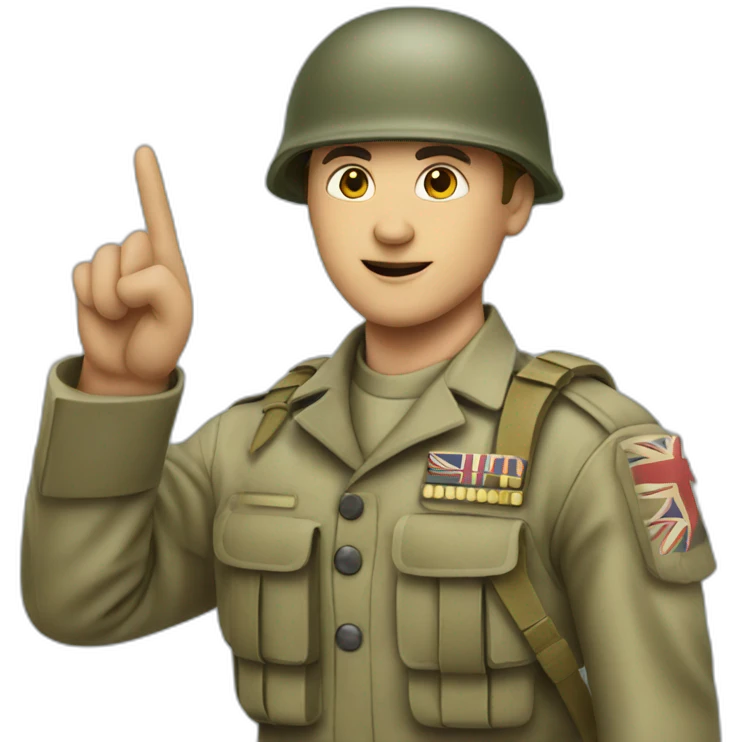British army soldier pointing emoji
