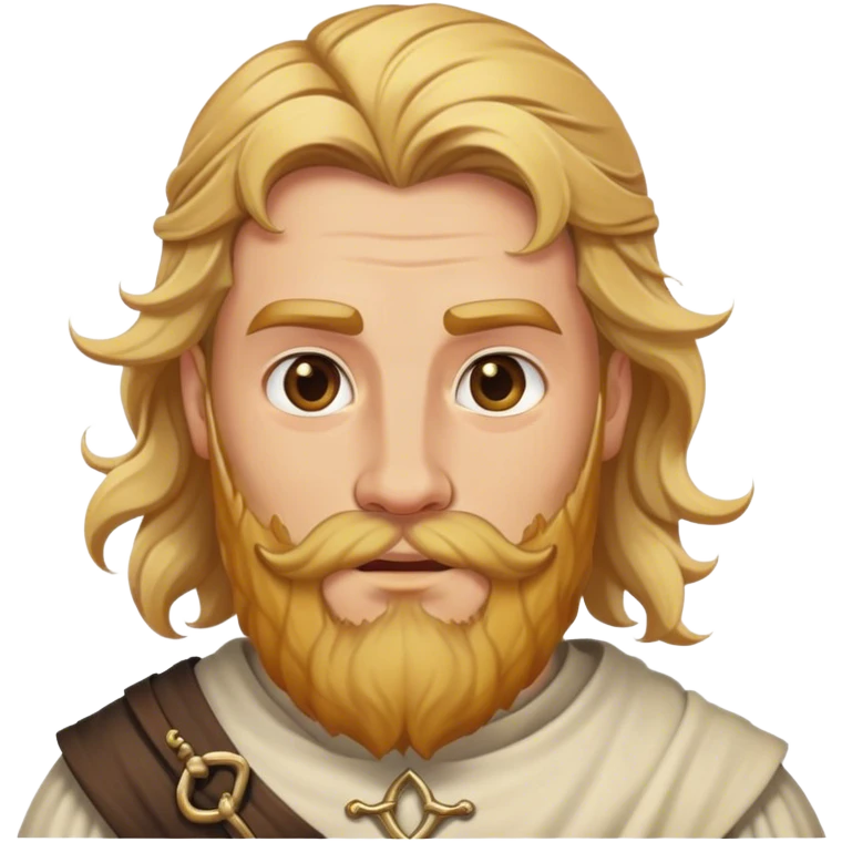 Medieval male honey blonde beard with wild untamed waves emoji