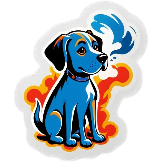 creami adesivi con un cane  che fuma il calumet della pace emoji