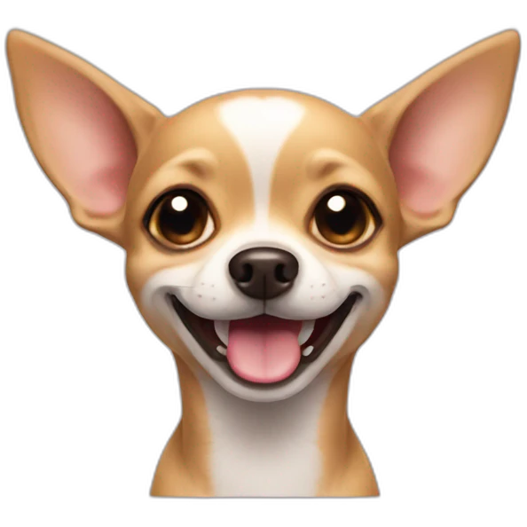 A chihuahua winking emoji