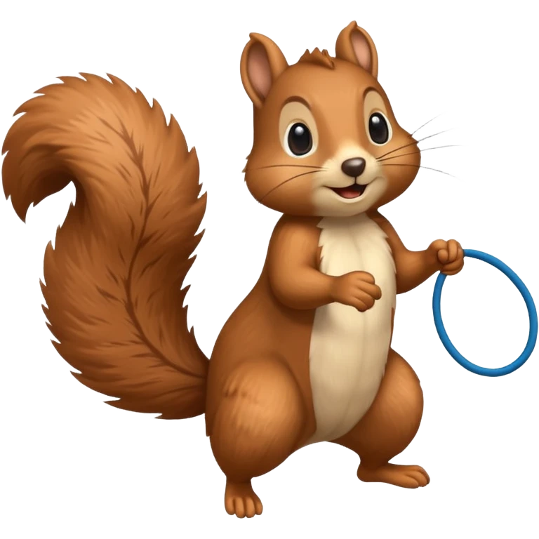 Squirrel playing jump rope emoji