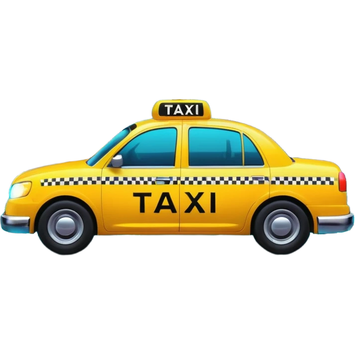 a neon taxi driving in a neon citya neon taxi driving in a neon city emoji