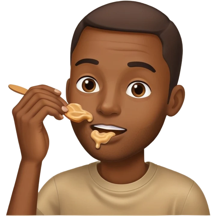 a black man eating penutbutter emoji