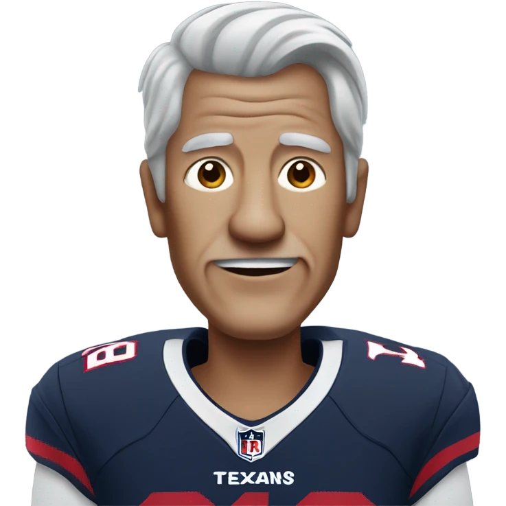 Old man with gray hair in Houston Texans jersey  emoji
