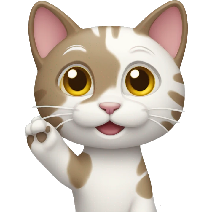 waving cat emoji